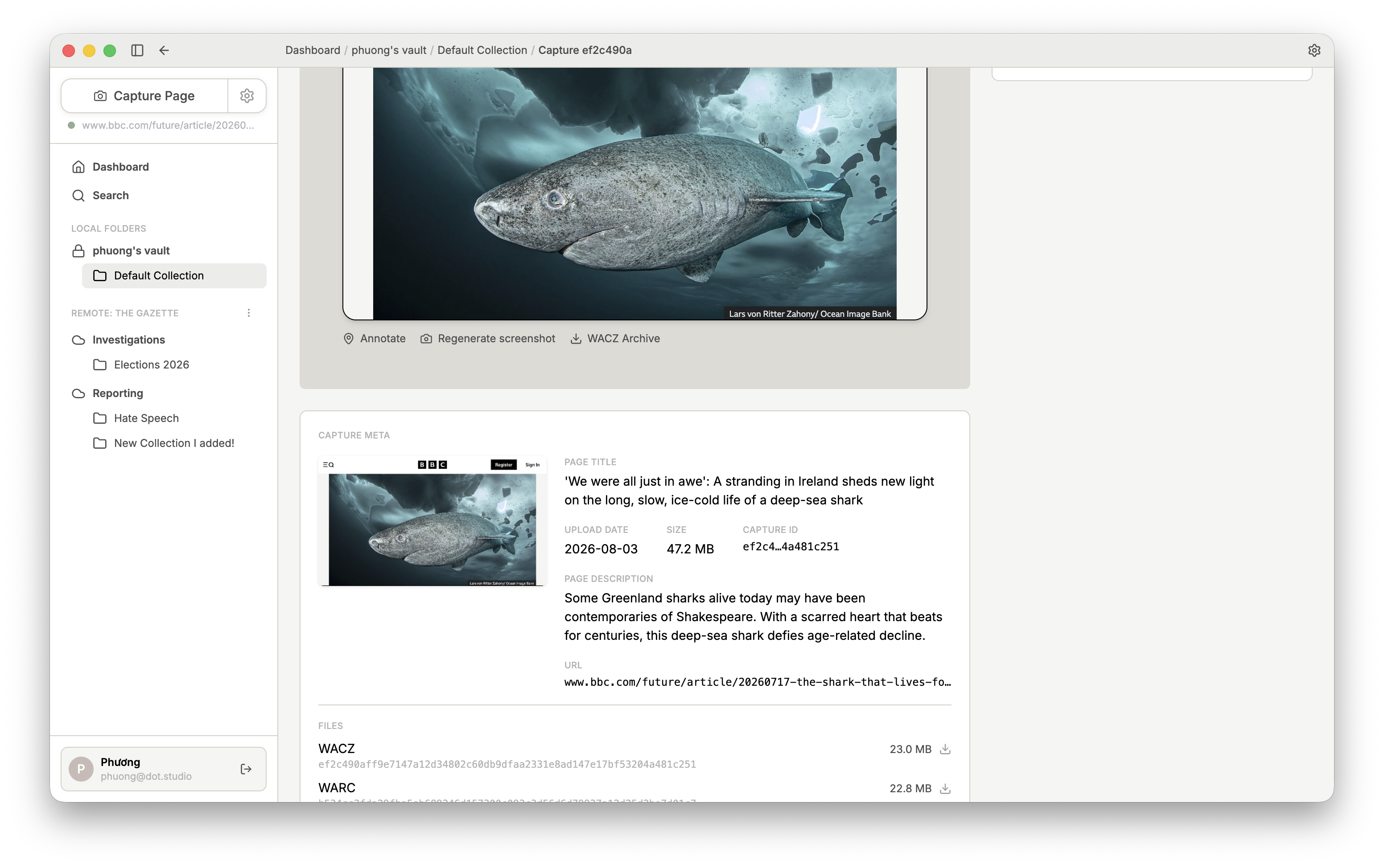 The updated Quick View thumbnail shown in the Capture Meta section
