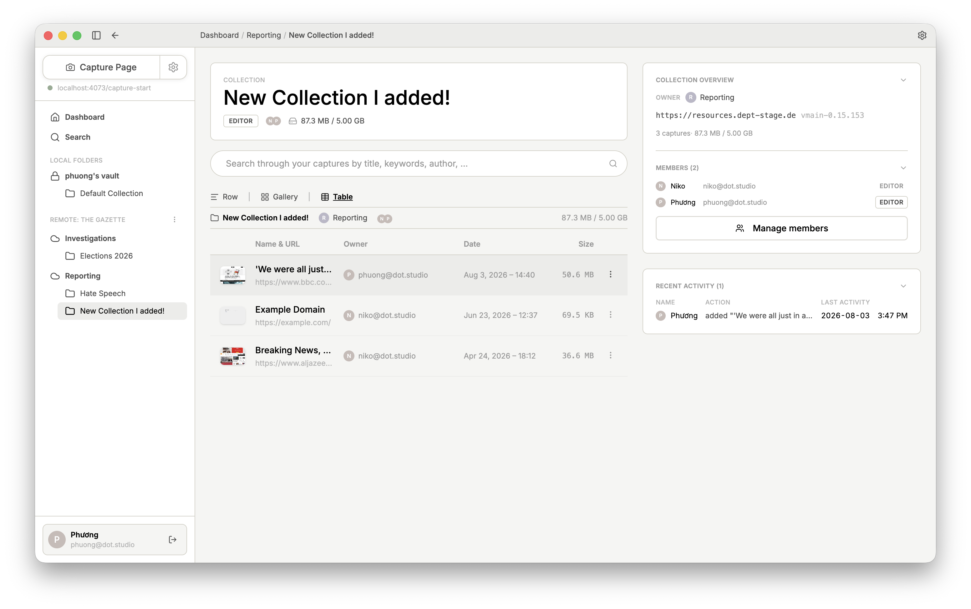 Your own local Collection in Gallery View