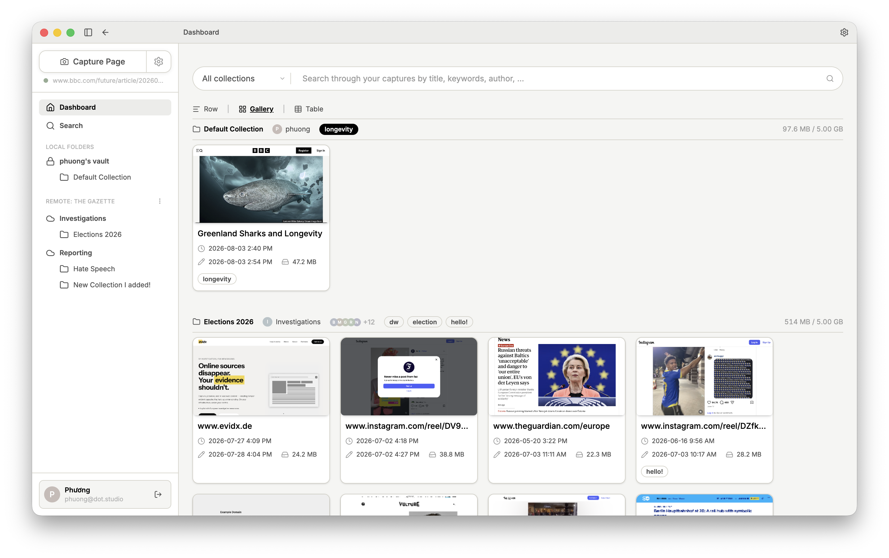 Filtering Captures by tag